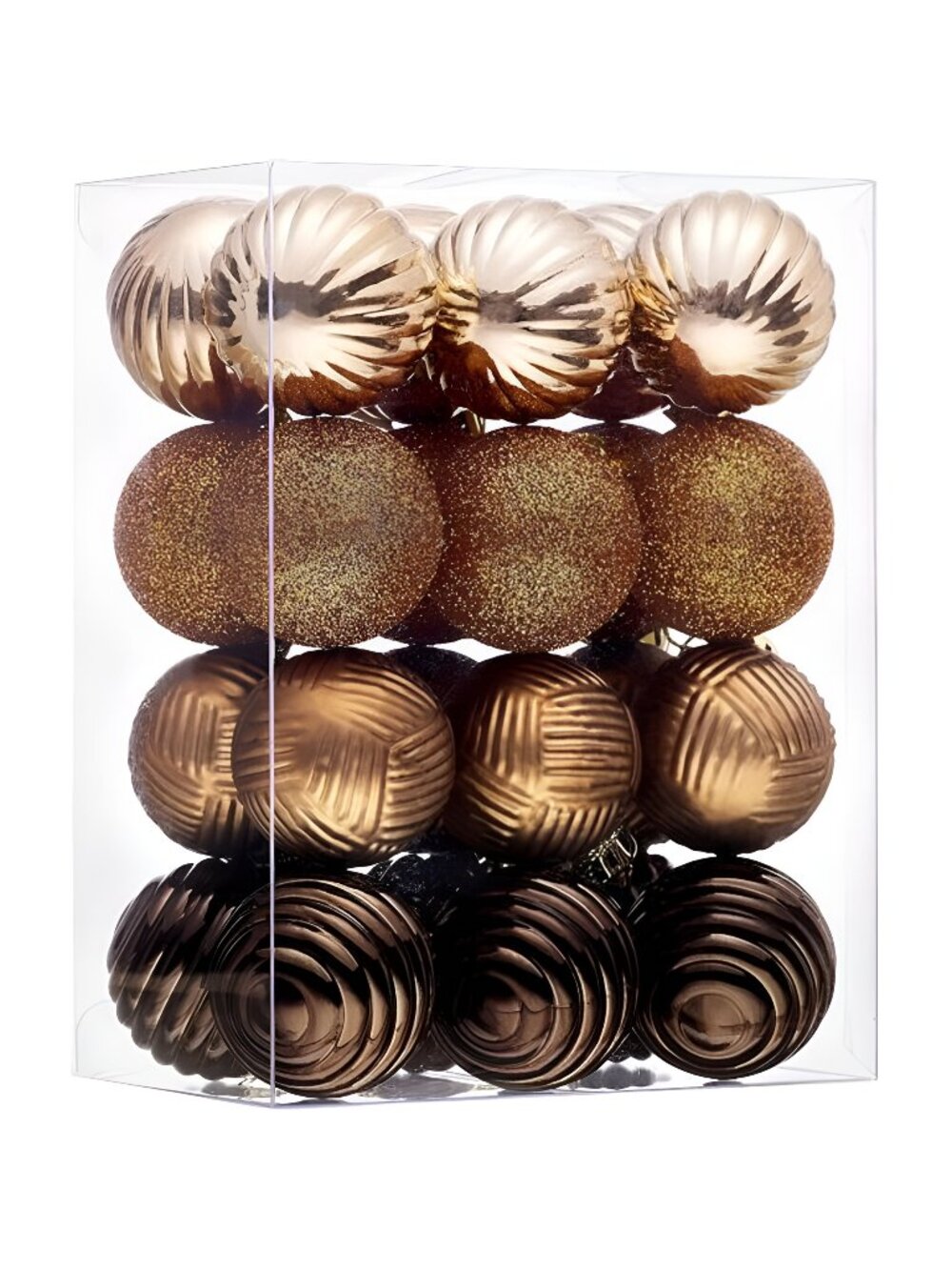 1.6" Christmas Ornaments Decor for Fall Halloween Decor, 24ct Bronze Copper Gold
